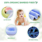 Baby Washcloths 100% Organic Bamboo Bath Washcloth Reusable Face Towels Anti-Bacterial Soft Towel Set Perfect for Newborn(5 Pack)