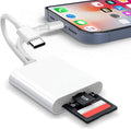 La Brodée SD Card Reader for iPhone iPad, Lightning+USB C Camera Adapter