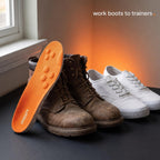 Original Stepprs Comfort Boosting Massage Insoles, 4D Memory Foam Thermal Insoles with Arch Support for Men and Women (Orange, EU 37-38)