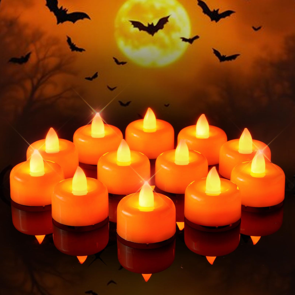 Amagic 24Pack Purple Flameless LED Tea Lights Candles Battery Operated