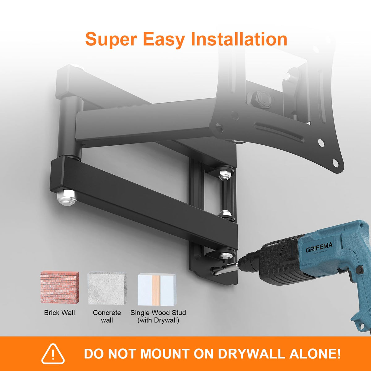 GRIFEMA Tilt TV Wall Bracket for 26 to 65 Inch TVs