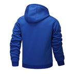 Teddy Fleece Men Hoodie Fleecing Lined Fuzzy Jacket with Pockets Full Zip Hooded Adjustable Sweatshirts Warm Parka Jackets Sherpa Ski Jackets Thermal Cardigan Jumper Coats Winter Outerwear Clothing