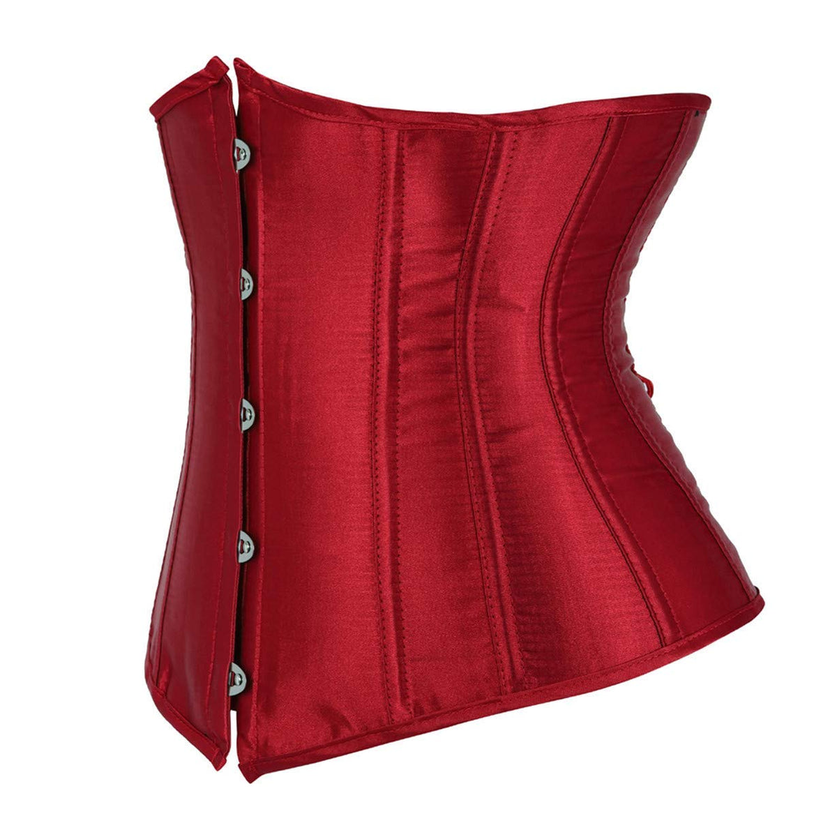 Kelvry Women's Satin Waist Cincher Lace up Boned Bustier Underbust Corset