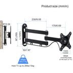 Suptek Full Motion TV Wall Mount Bracket for Most 13-30 inch TVs and Monitors, Flat and Curved TVs up to 28lbs, Tilt Swivel and 16.9 inch Extension, Max VESA 100x100mm, Black, MA2776