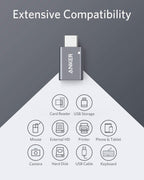 Anker USB to USB C Adapter (2 Pack), High-Speed Data Transfer, USB-C to USB 3.0 Female Adapter for MacBook Pro 2020, iPad Pro 2020, Samsung Notebook 9, Dell XPS and More Type C Devices