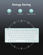 TECKNET 2.4G Wireless Compact Mini Keyboard, UK Layout, White