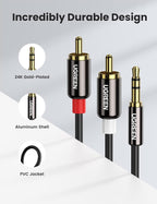 UGREEN RCA to 3.5mm Cable Stereo Phono to 3.5mm Mini Jack Audio Lead 2M