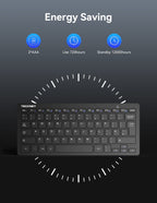 TECKNET 2.4G Wireless Compact Mini Keyboard, UK Layout, White