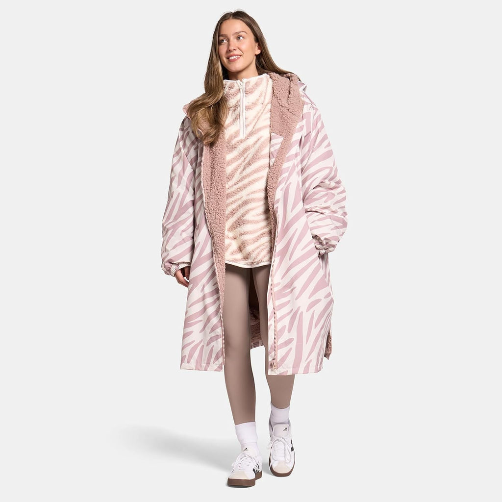 OHS Adults Drying Robe, Water-Resistant Changing Robe Gifts for Women Comfy Sherpa Privacy Robes for Women Men, Stay Dry Jacket Swimming Camping Drying Robes - S/M, L/XL