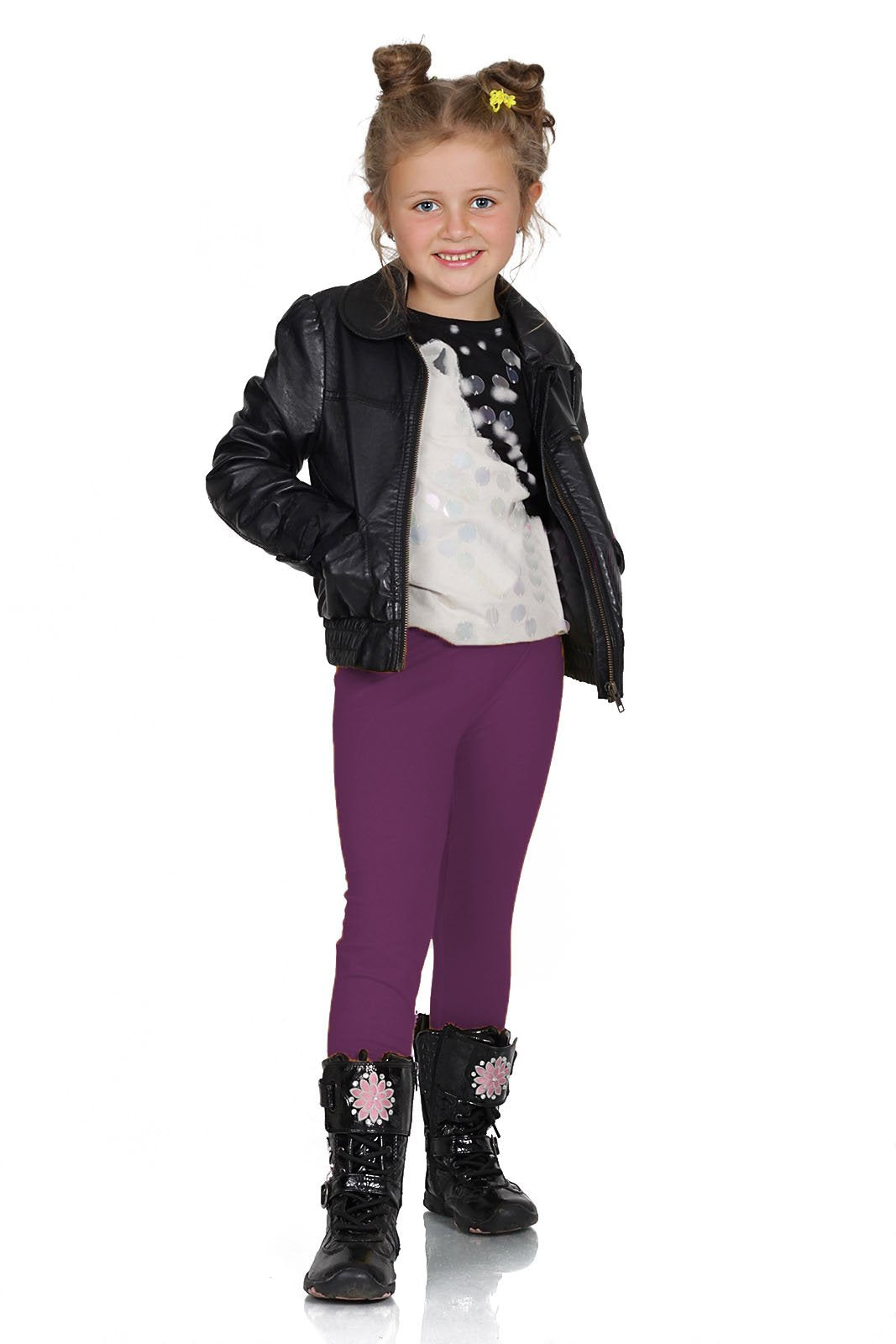FUTURO FASHION Girls Children Full Length Plain Cotton Leggings Cycling Casual Wear Infant Trousers Leggings Solid Tights Pants for Kids