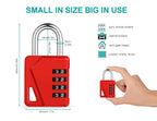 ZHEGE Combination Padlock, 4 Digit Combination Locker Padlock (Red)