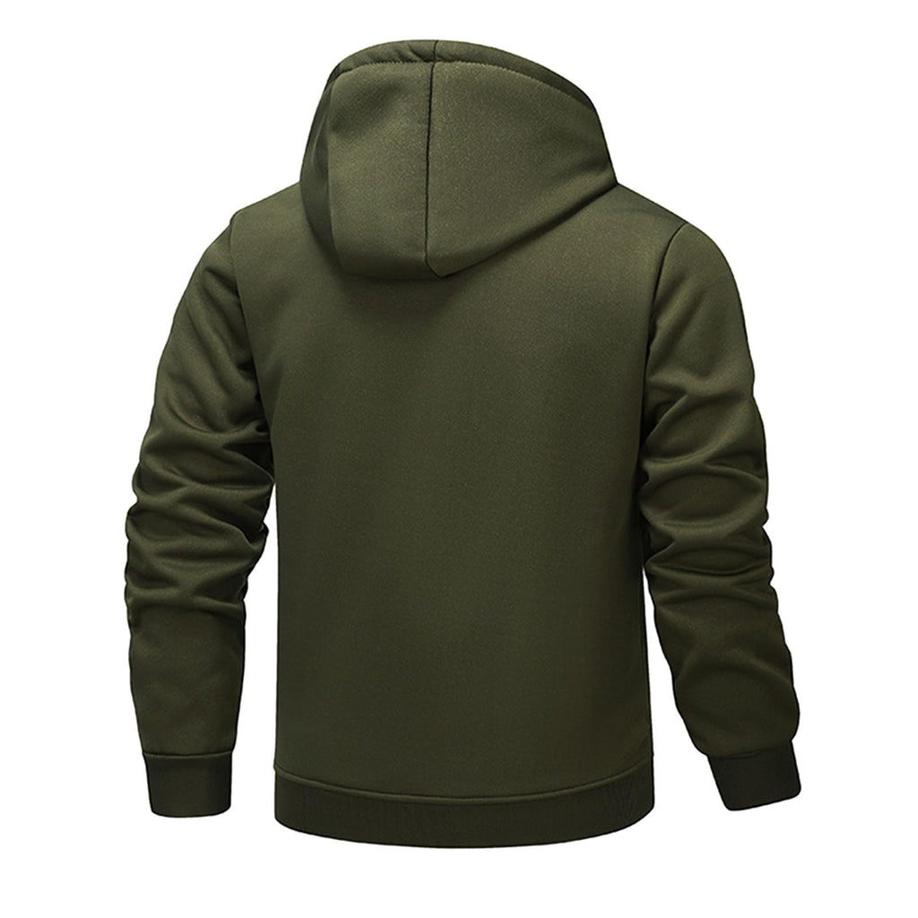 Teddy Fleece Men Hoodie Fleecing Lined Fuzzy Jacket with Pockets Full Zip Hooded Adjustable Sweatshirts Warm Parka Jackets Sherpa Ski Jackets Thermal Cardigan Jumper Coats Winter Outerwear Clothing