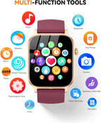 Smart Watch for Men Women- Answer/Make Call, 2026 IP68 Waterproof Fitness Tracker Watch with Sleep Step Counter Activity Smartwatch for Samsung Android iPhone iOS (Deep Burgundy, 1.83)
