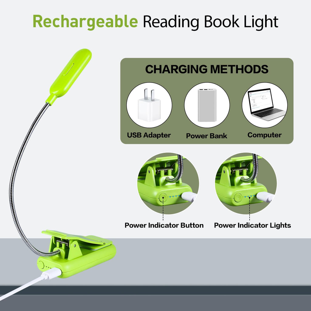 VAVOFO Rechargeable Reading Light, Clip on Book Light for Reading in Bed