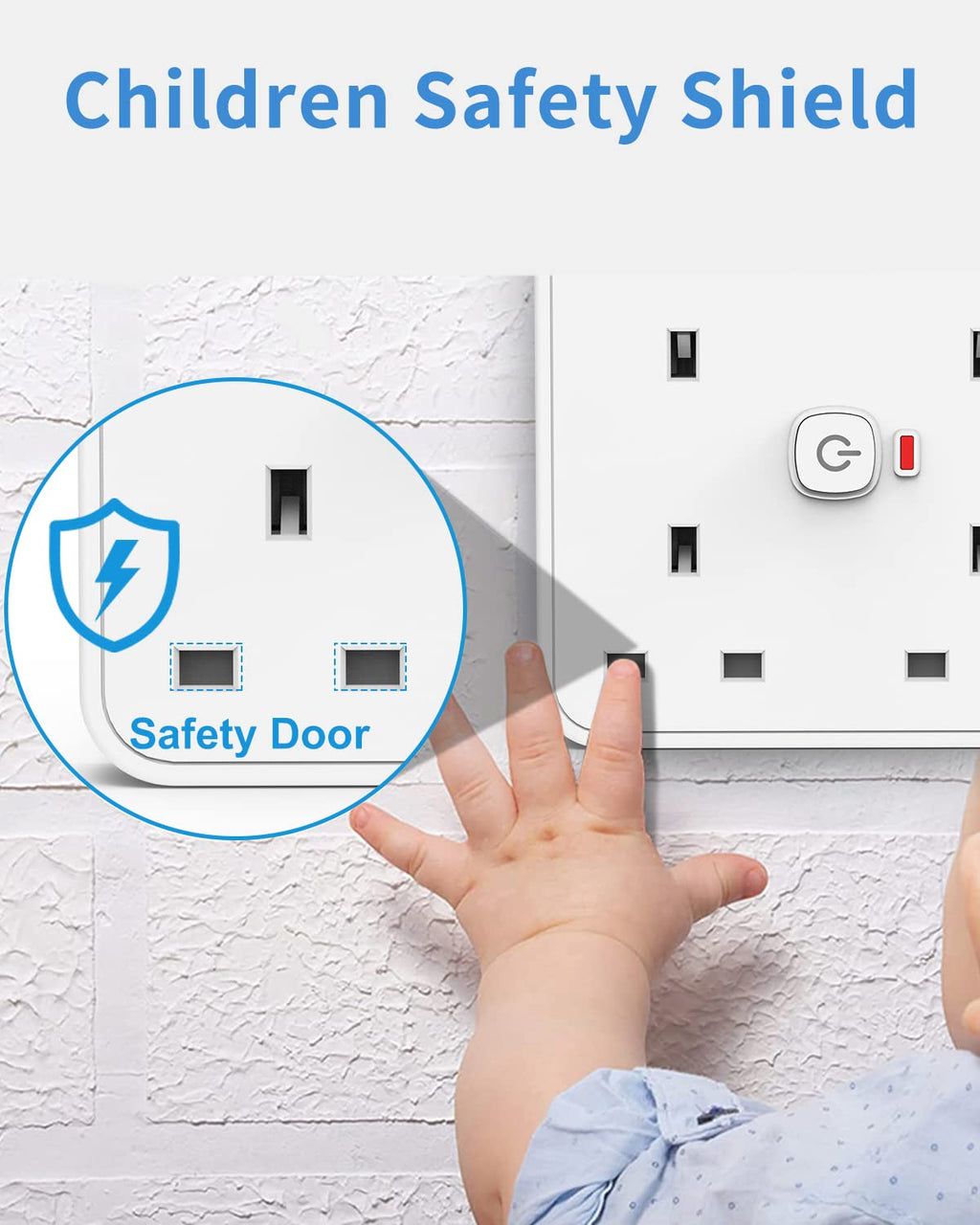 3M 4 Way Extension Lead with 4 USB Slots (1 USB-C + 3 USB-A), Mscien White Wall-Mounted Extension Socket with Switch and LED Indicator for Living Room, Bedroom, Kitchen, Office