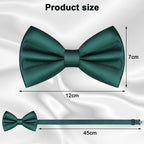 URAQT Men Pre-Tied Solid Satin Bow Tie, Adjustable Formal Bowtie