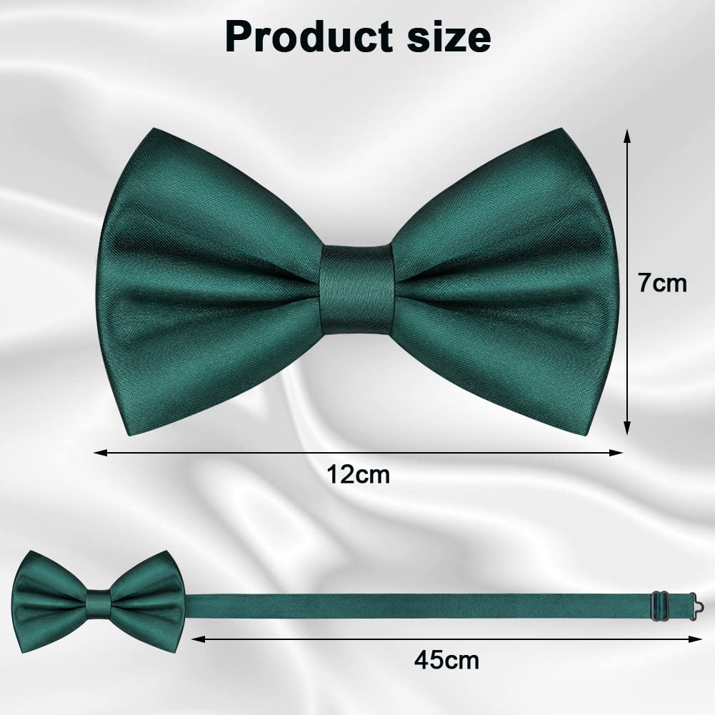 URAQT Men Pre-Tied Solid Satin Bow Tie, Adjustable Formal Bowtie