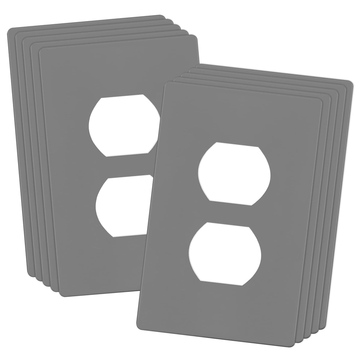 ENERLITES 10 Pack Outlet Covers Wall Plate for Duplex Receptacle, White