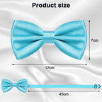 URAQT Men Pre-Tied Solid Satin Bow Tie, Adjustable Formal Bowtie