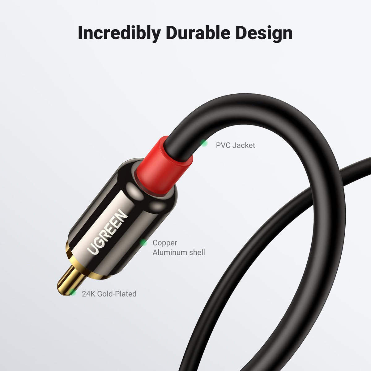 UGREEN RCA to 3.5mm Cable Stereo Phono to 3.5mm Mini Jack Audio Lead 2M