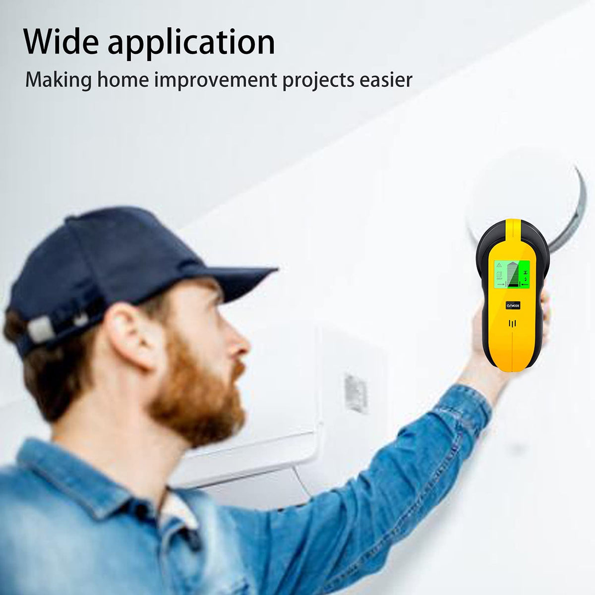 FOLAI Upgraded TH550 Stud Finder Wall Scanner - 5 in 1 Stud Detector Detector Beam Finders Wall Detector Sensor Center Finding with LCD Display for Wood AC Wire Metal Studs Cable Joist Detection