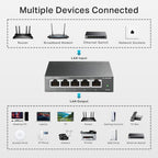 TP-Link TL-SG105S 5-Port Gigabit Network Switch, Metal Ethernet Splitter