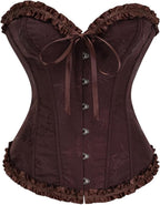 KUOSE Womens Black Basque Body Shaper Overbust Corset Top Plus Size S-6XL