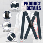 Aomig Mens Braces, Mens Suspenders with Strong Metal Clips, 3.5cm Wide Heavy Duty Suspenders for Men Women Business Wedding Casual