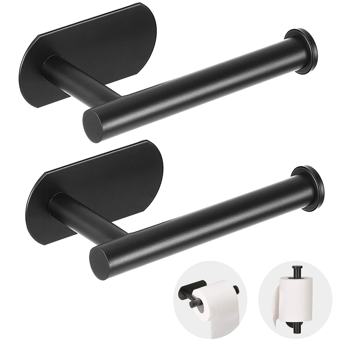 JOPOFI Toilet Paper Holder - Adhesive Toilet Paper Holder - Matte Black