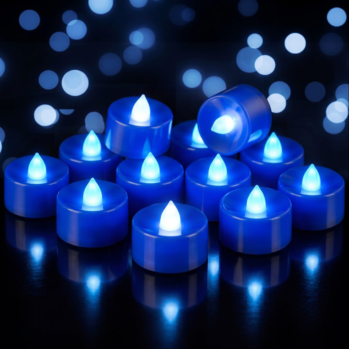 Homemory 50-Pack Black Flameless Battery Tealight Candles, 200+ Hours