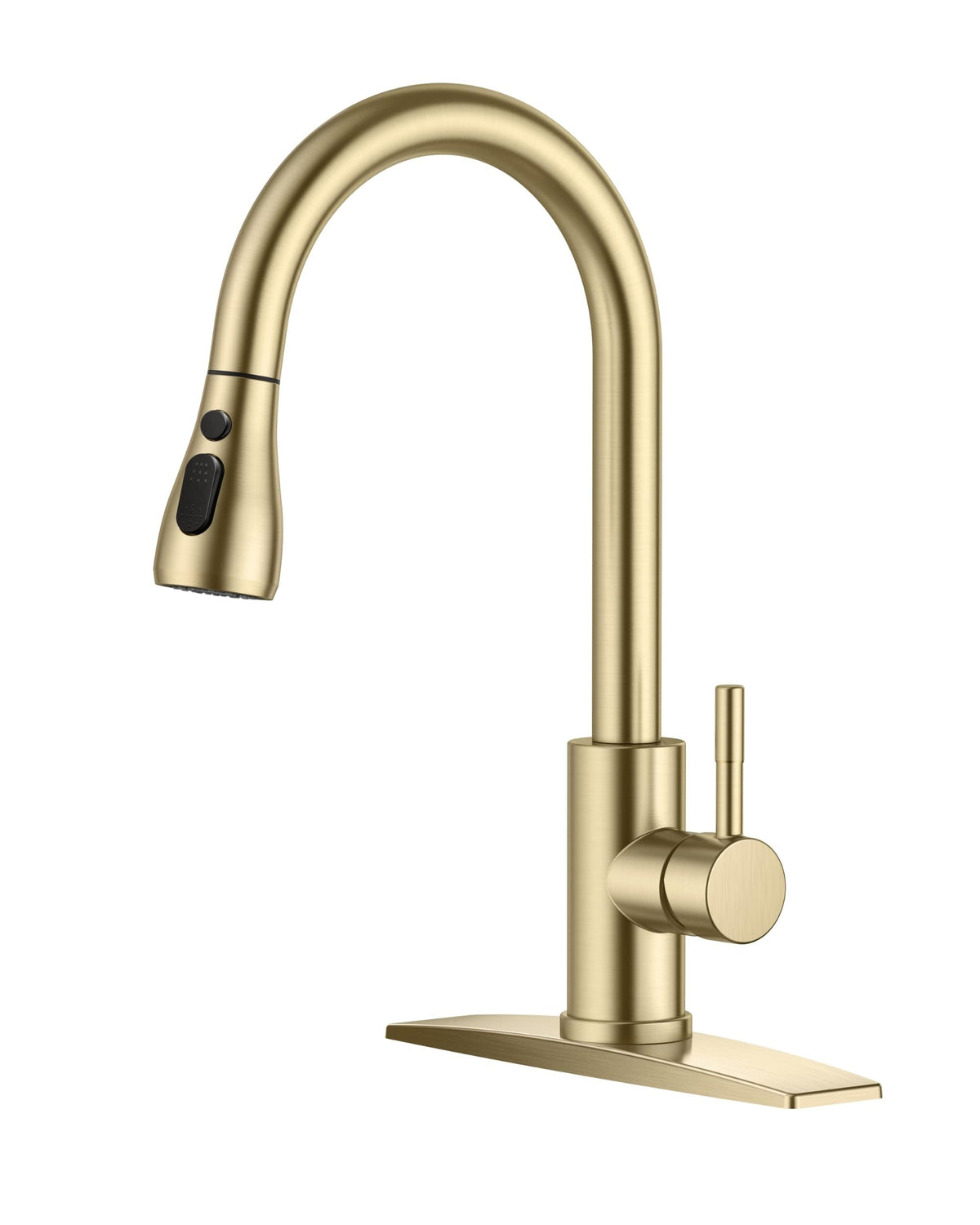 FORIOUS Kitchen Faucet with Cup Washer, Pull Down Sprayer, Brushed Nickel