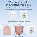 AQUALONA® Premium Thermoplastic Toilet Seat Soft Close Hardwearing Seat with Two Button Hinge Release D Shaped Easy to Clean Simple Installation Top and Bottom Fittings (Blue - D Shape)