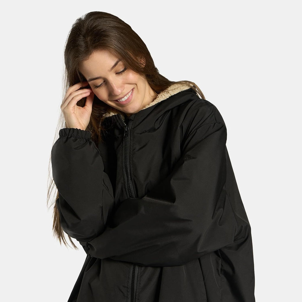 OHS Adults Drying Robe, Gifts for Women Outdoor Water-Resistant Changing Robe Womens Jacket Comfy Sherpa Privacy Robes for Women Men, Stay Dry Swimming Camping Drying Robes - S/M, L/XL