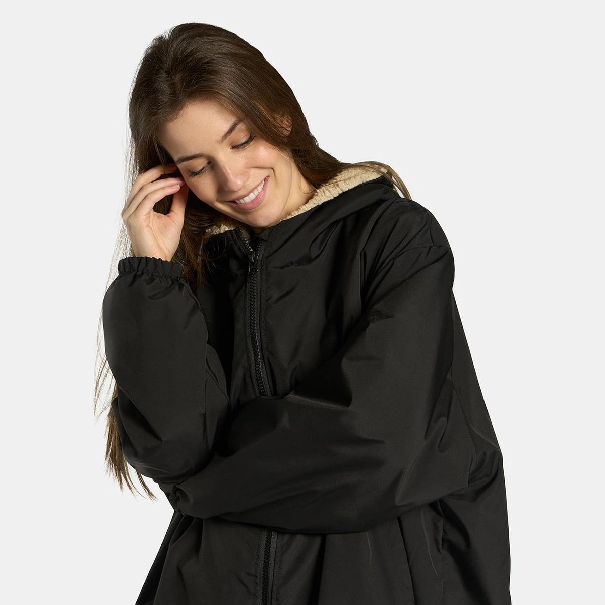 OHS Adults Drying Robe, Gifts for Women Outdoor Water-Resistant Changing Robe Womens Jacket Comfy Sherpa Privacy Robes for Women Men, Stay Dry Swimming Camping Drying Robes - S/M, L/XL