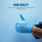 Surgicals Powder Free Nitrile Gloves, Food Grade, Hand Disposable Gloves - 100 Count - Blue (100, Large)