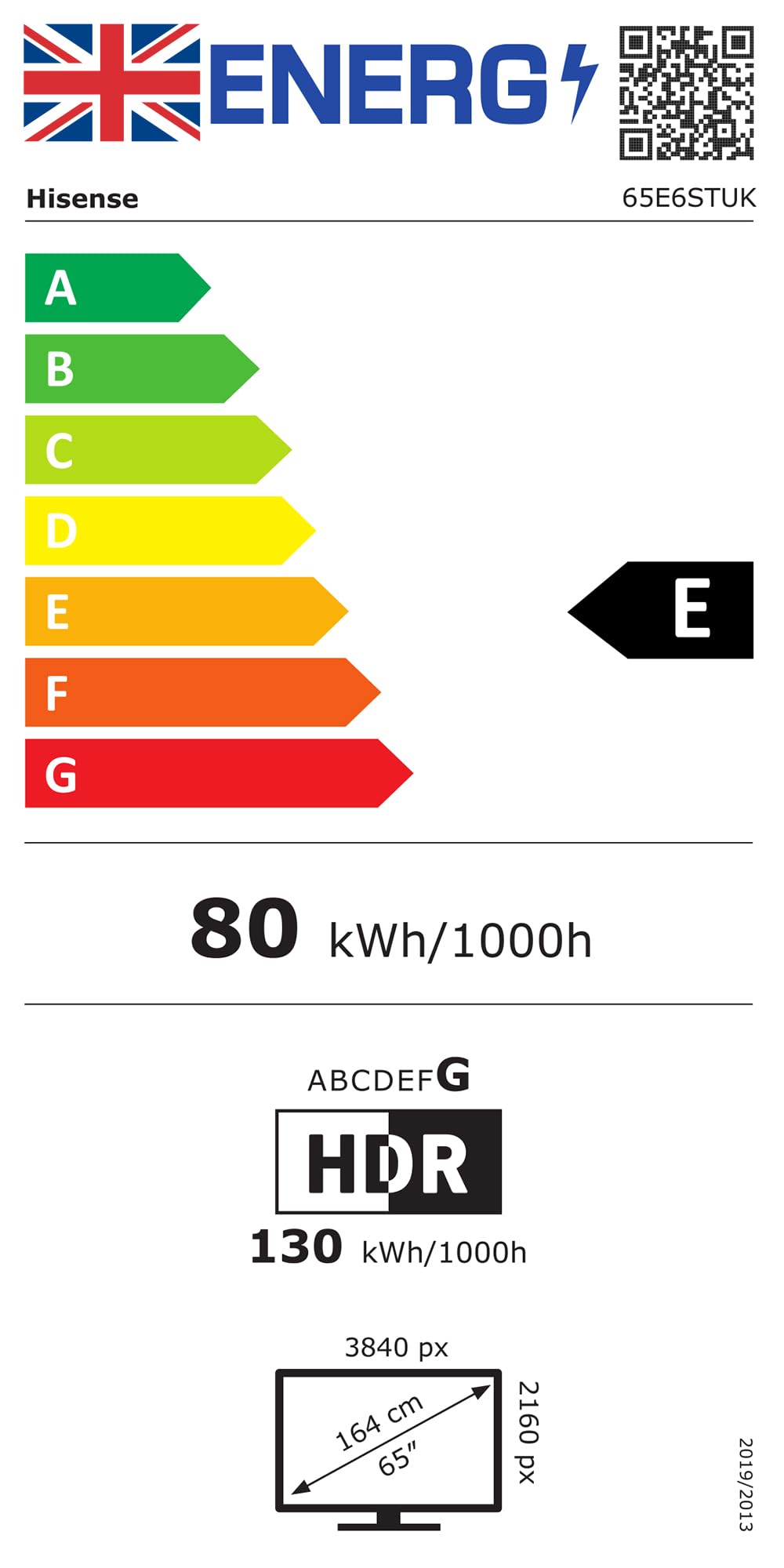 Hisense 55 Inch 55E6STUK 4K Ultra HD AI Smart TV