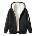 Womens Teddy Fleece Hoodies Sherpa Lined Fuzzy Jacket with Pockets Full Zip Hooded Sweatshirts Ladies Fall Winter Warm Jumper Coat Outwear Thermal Outfits Clothing