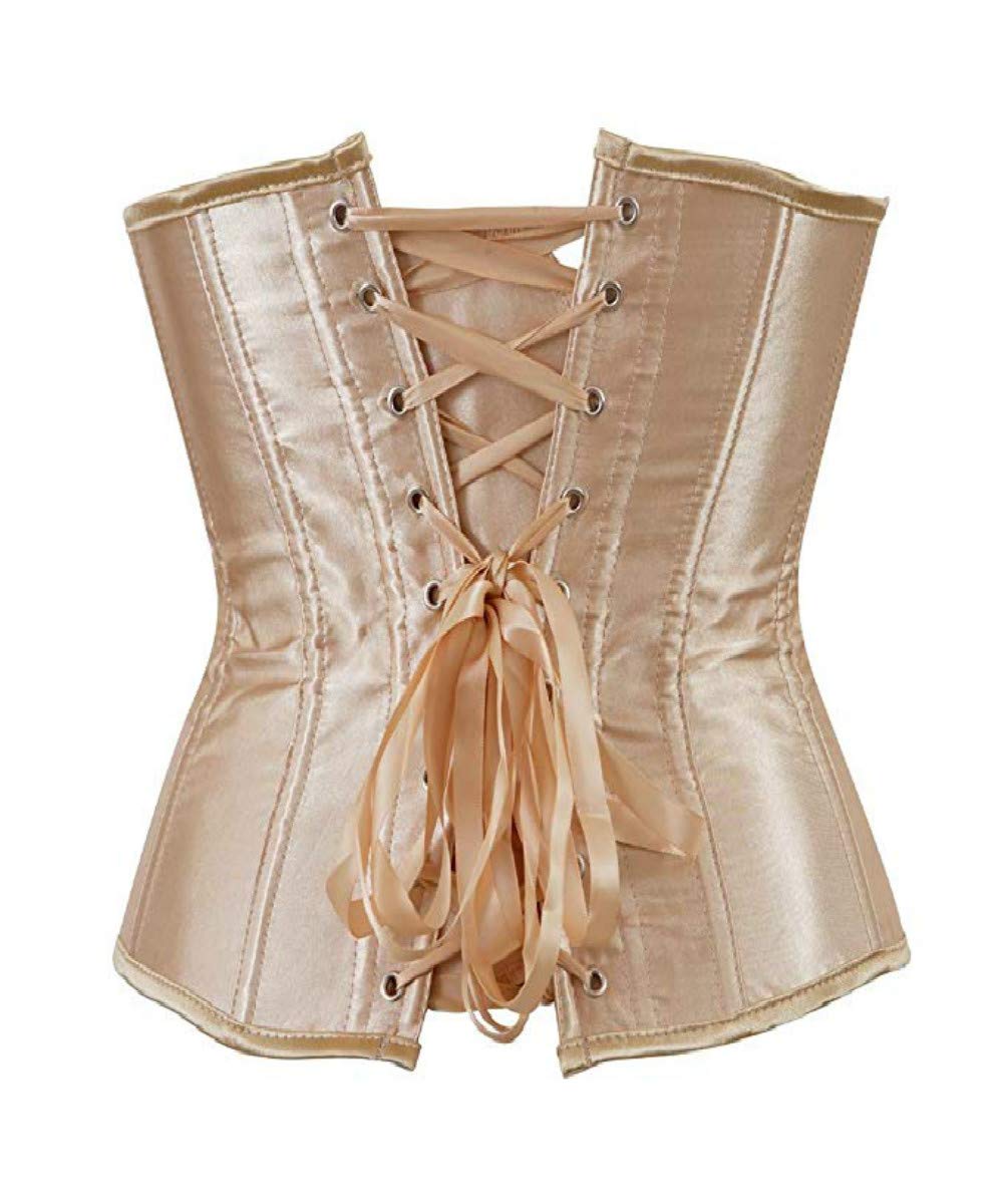 Kelvry Women's Satin Waist Cincher Lace up Boned Bustier Underbust Corset