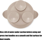 PandaEar 3 Pack Baby Suction Bowls with 3 Spoons, Stay Put Silicone Food Bowl Babies Led Weaning Supplies for Kids Toddlers, BPA-Free (Linen Brown Tan)
