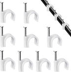 Abnii Cable Clips, 7 mm 100 Pcs Nail Clips, White
