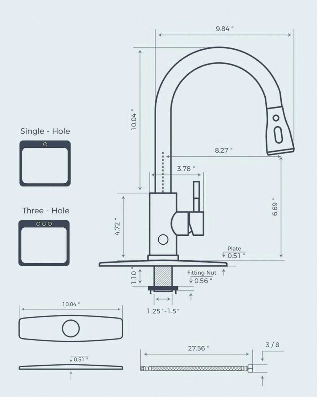 FORIOUS Kitchen Faucet with Cup Washer, Pull Down Sprayer, Brushed Nickel
