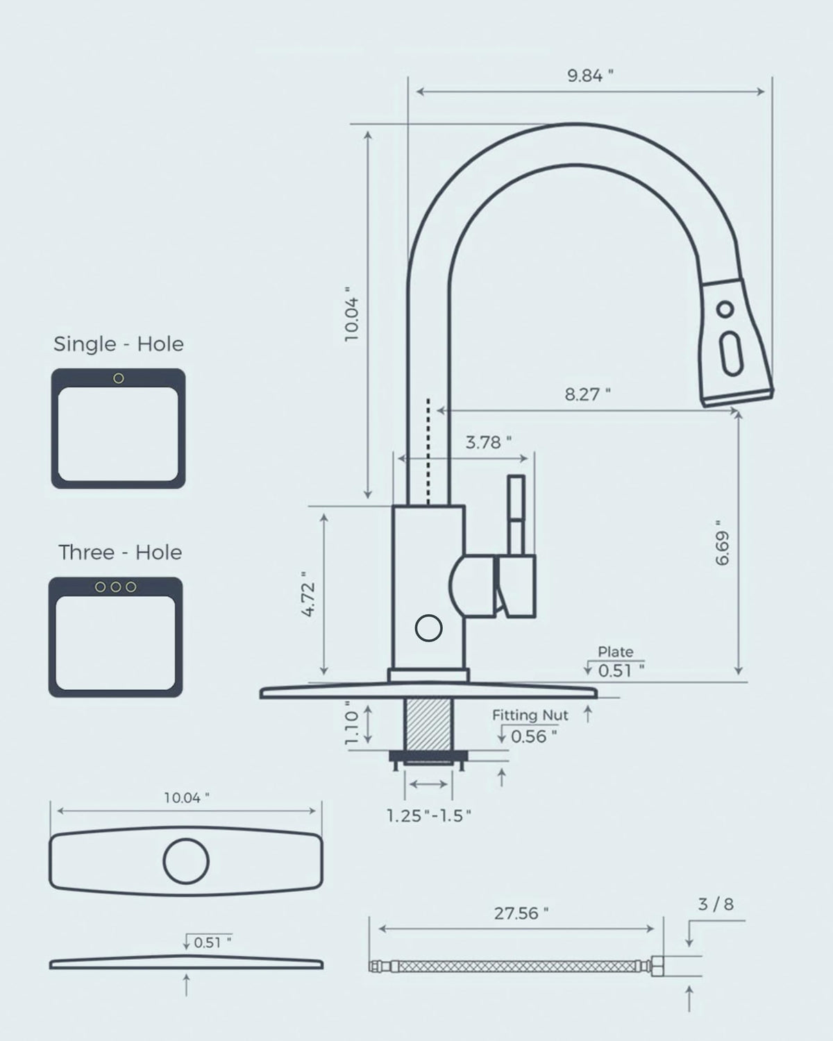FORIOUS Kitchen Faucet with Cup Washer, Pull Down Sprayer, Brushed Nickel
