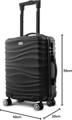 Avio Carry-On Cabin Luggage 55x40x20cm | Hard Shell Suitcase 4 Wheels