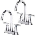 Matte Black Bathroom Faucet, Hurran 4 inch Centerset 2-Handle Lead-Free