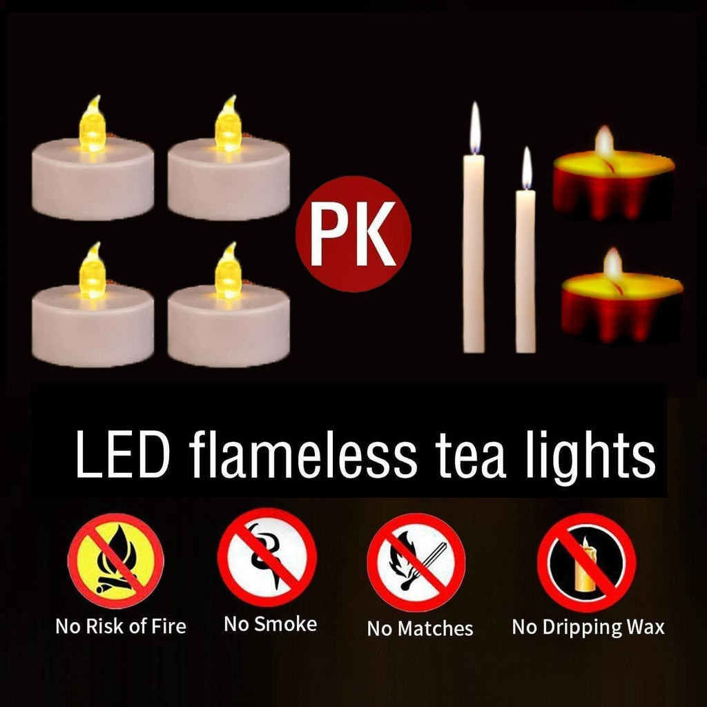 Battery Operated LED Tea Lights Flameless Flickering Candles 50PACK Blue