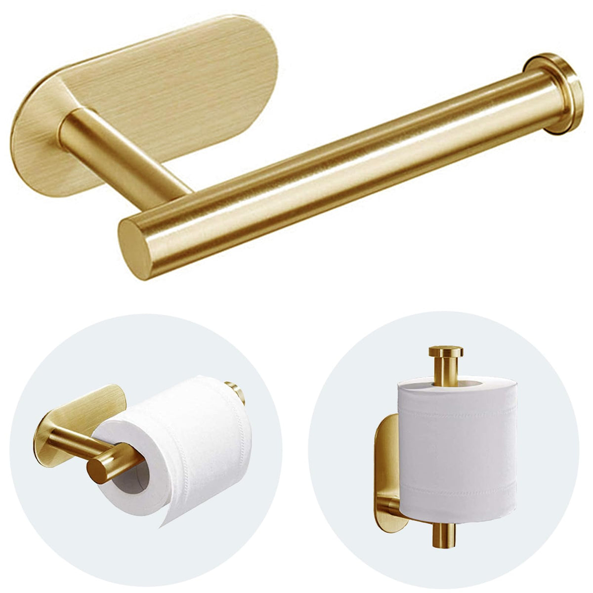 JOPOFI Toilet Paper Holder - Adhesive Toilet Paper Holder - Matte Black