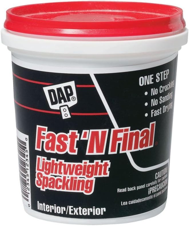 DAP Fast 'N Final Lightweight Spackling, White, 8 Oz (7079812140) (Pack of 12)