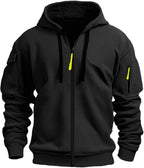Mens Hoodie Long Sleeve Pullover Zipped with Drawstring Hood and Pocket Cuffed Shirts Hoody Fleece Slim Fit Casual Winter Oversized Hooded Sweatshirts Jacket Streetwear