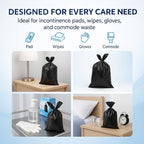 200 x ALIA Extra Large Adult Nappy Sacks | Black | Easy-Tie Handles |