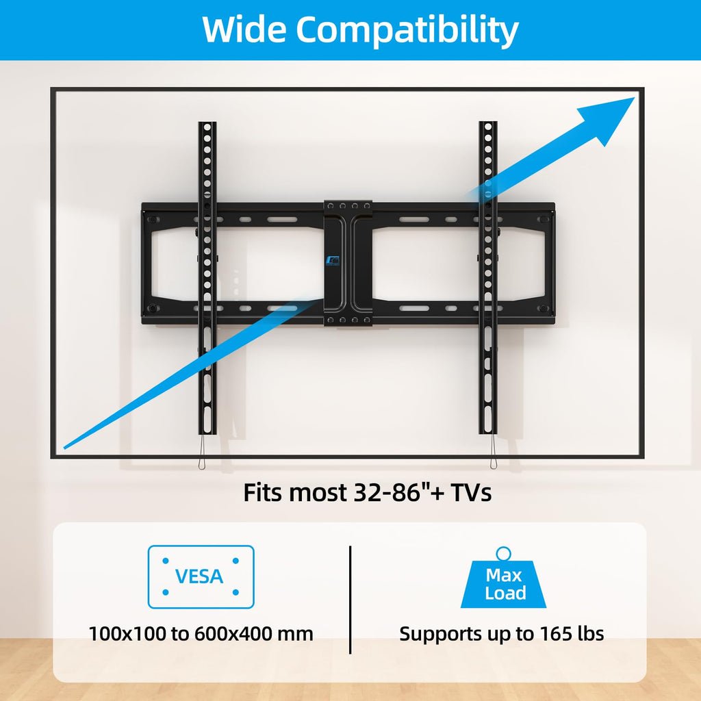 HOME VISION Heavy Duty Fixed TV Wall Bracket for 32-86 Inch Flat Screens